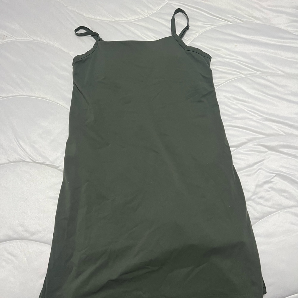 Simple Olive Green Slip/Tennis Dress